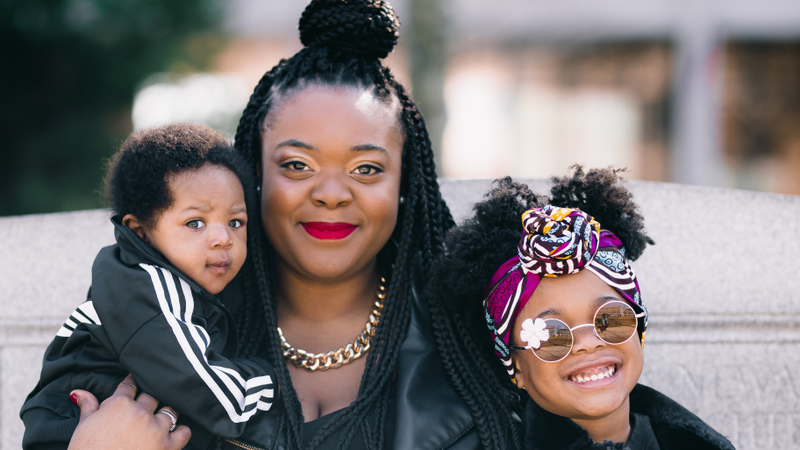 Christina Brown and her two little bundles